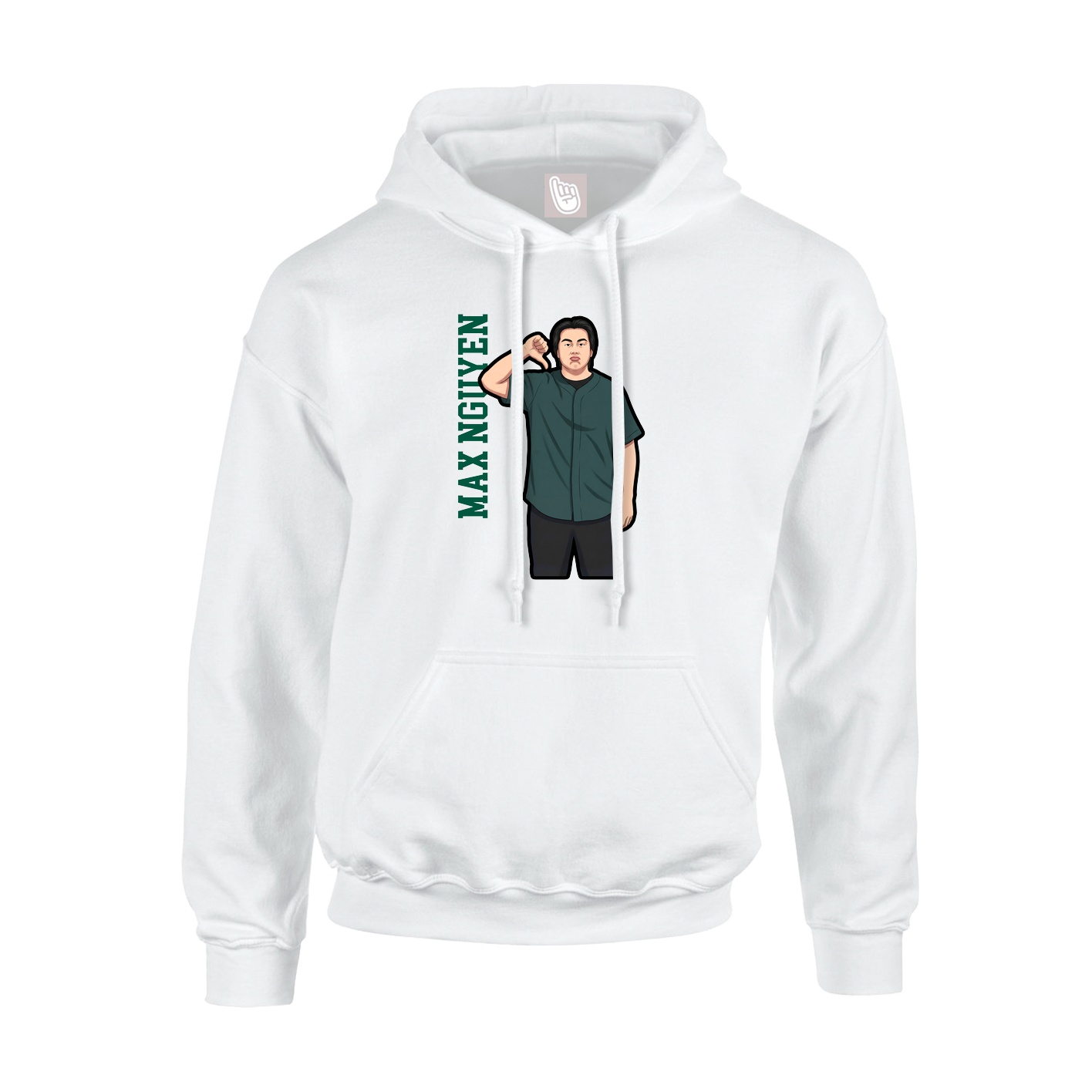 Hoodie — Name Vertical in White