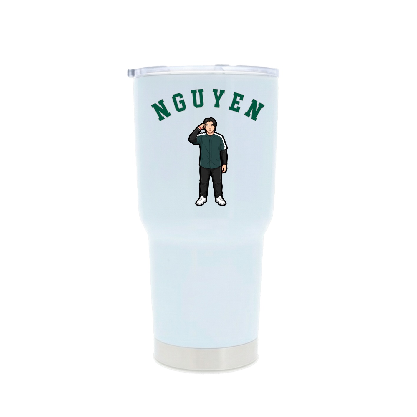 30oz Stainless Steel Tumbler — Shirsey Arch in White