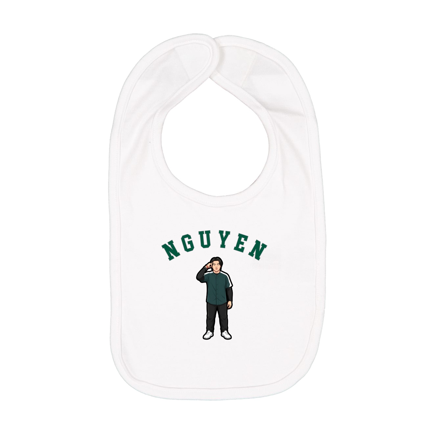 Infant Bib — Shirsey Arch in White