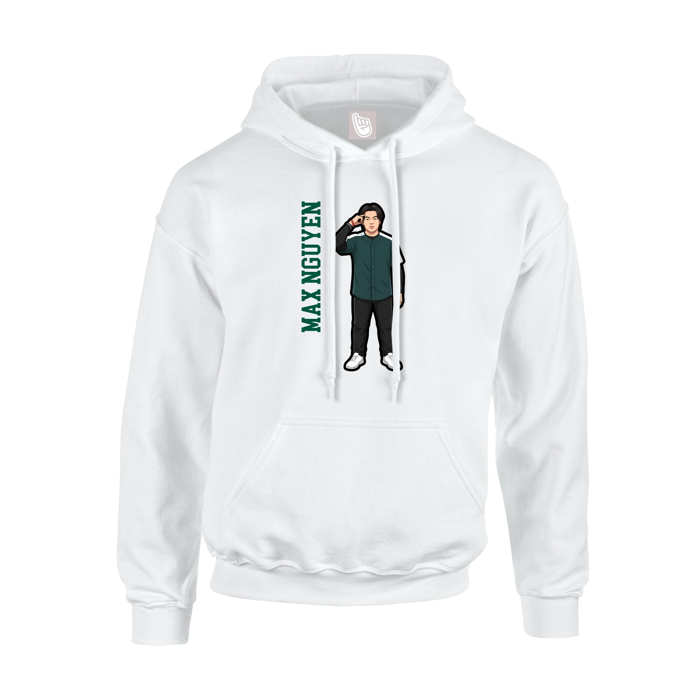 Hoodie — Name Vertical in White