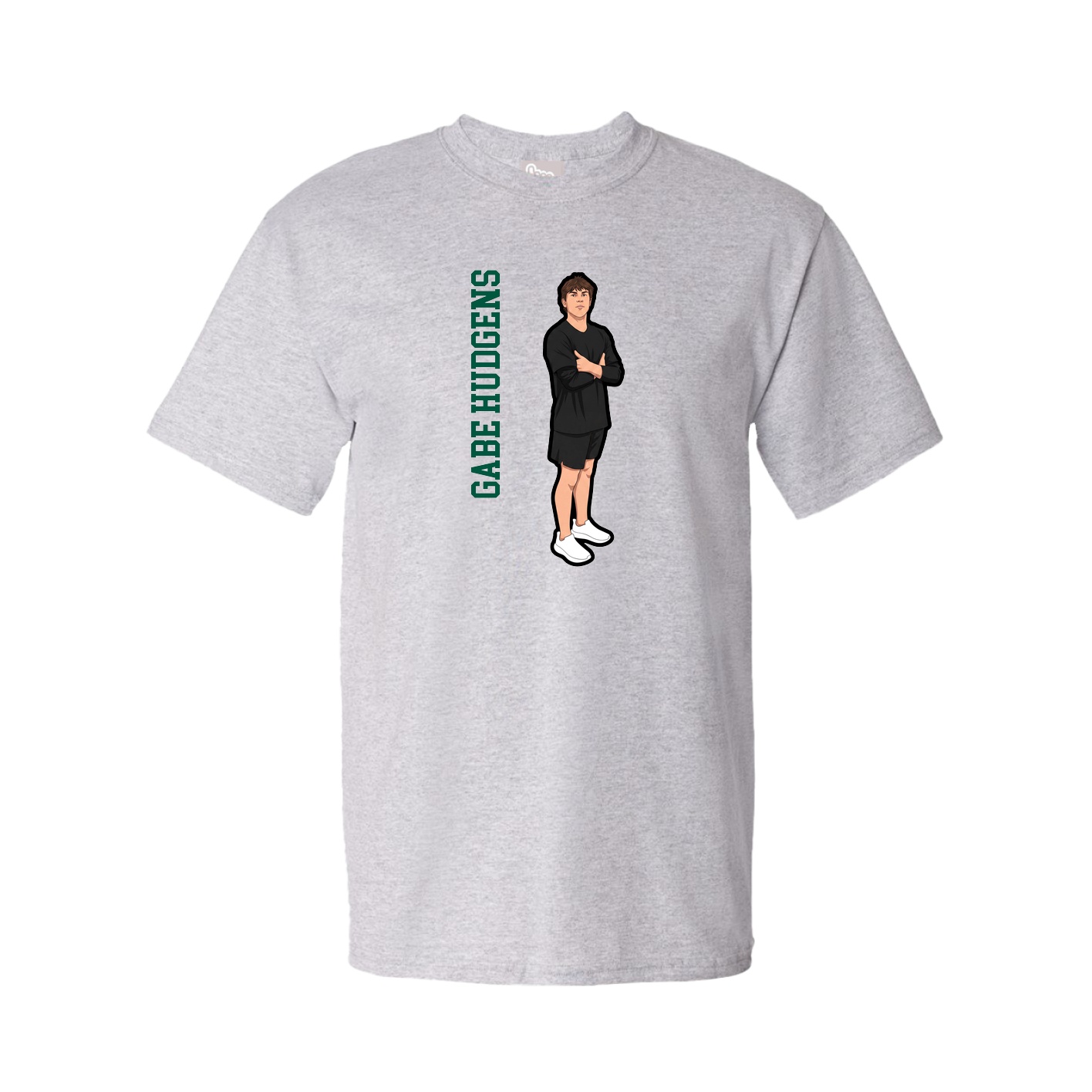 Tee — Name Vertical in Grey