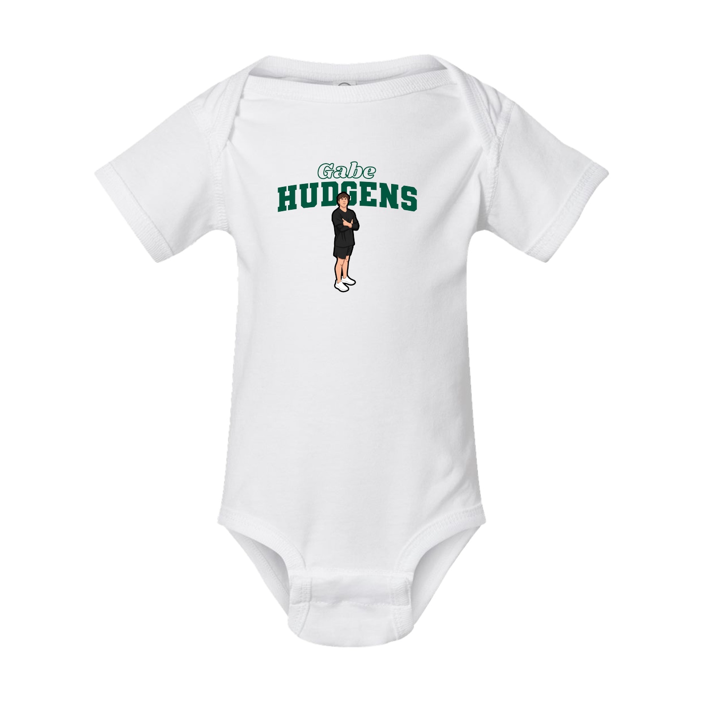Baby Onesie — Name Arch in White
