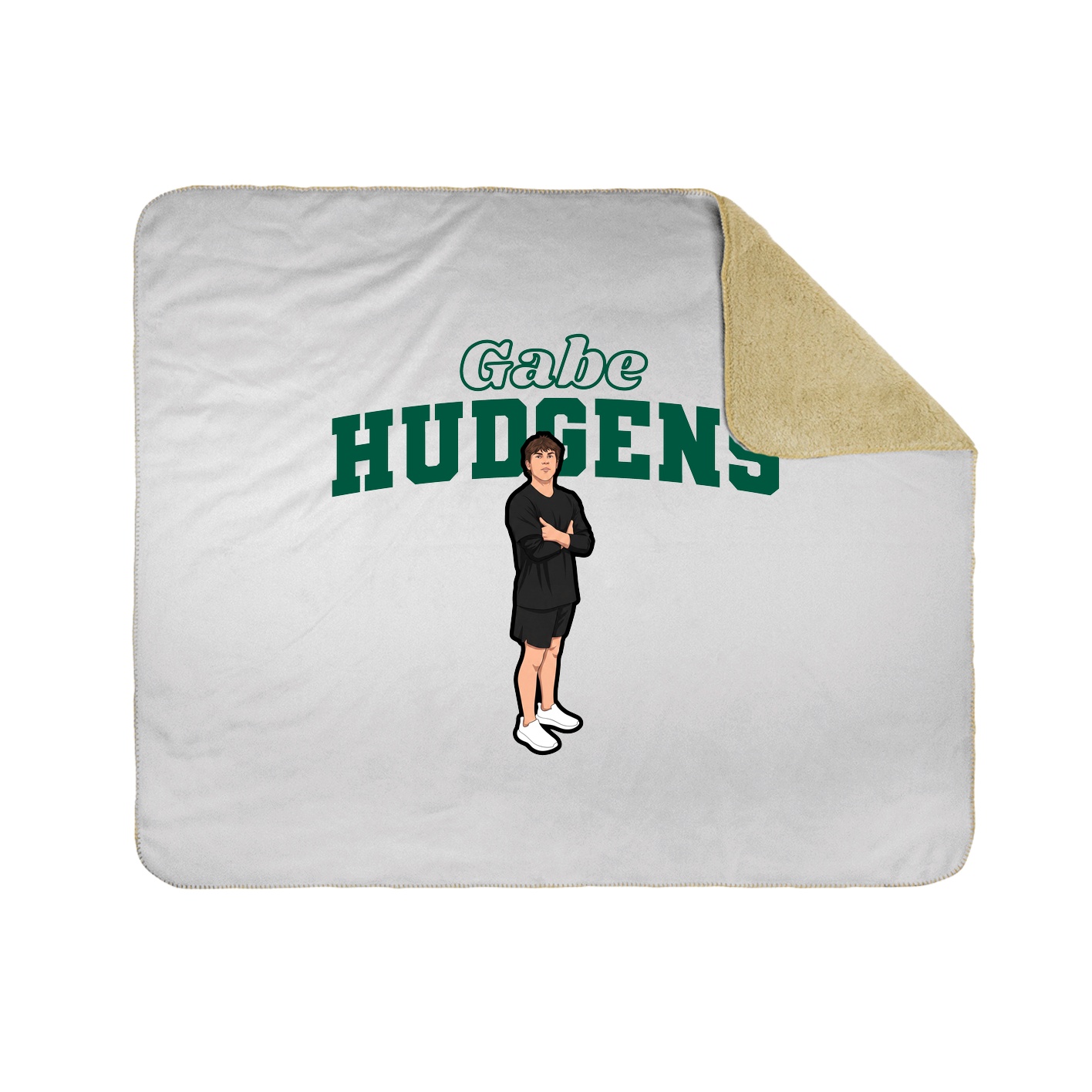 Throw Blanket — Name Arch in White