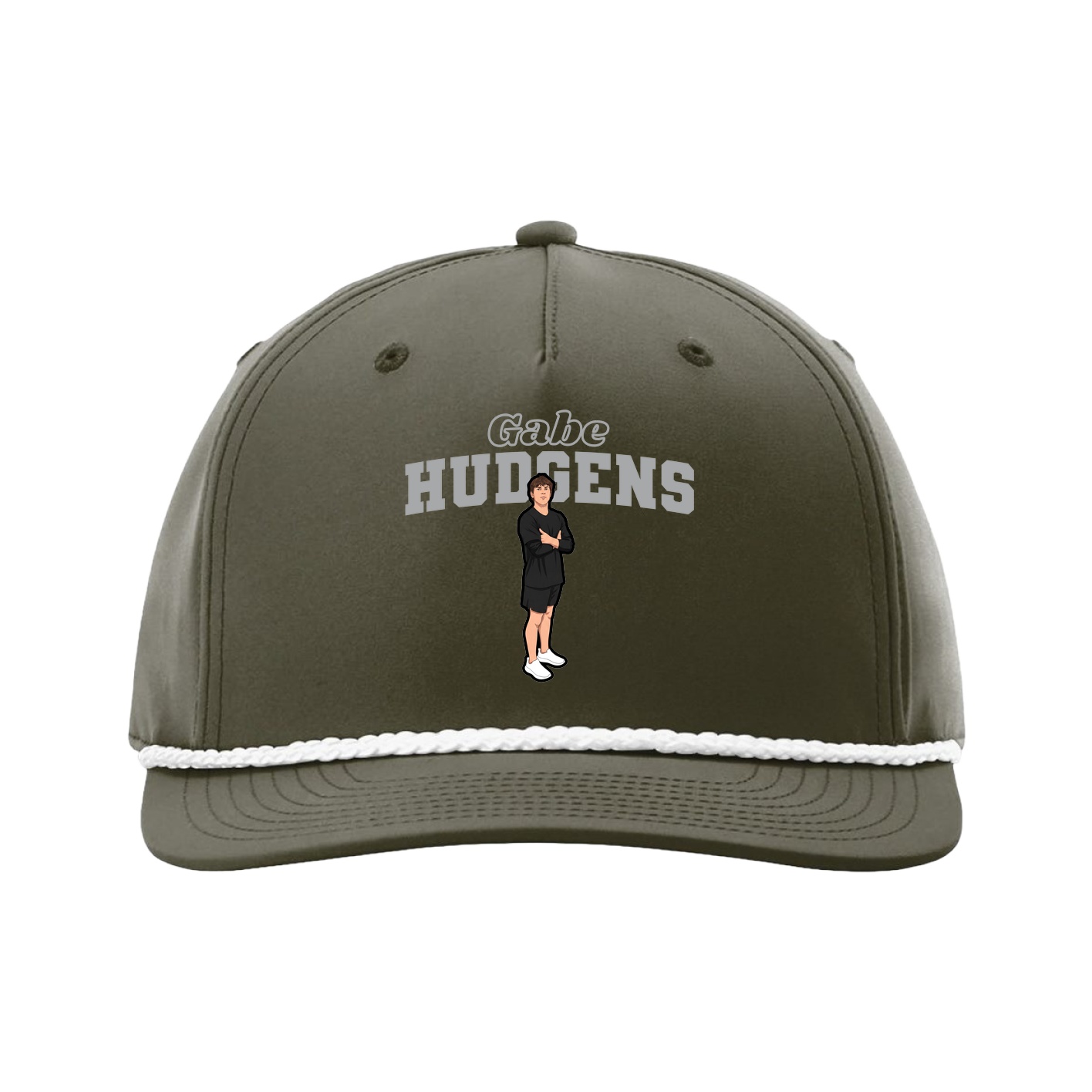Five-Panel Classic Rope Cap — Name Arch in Green