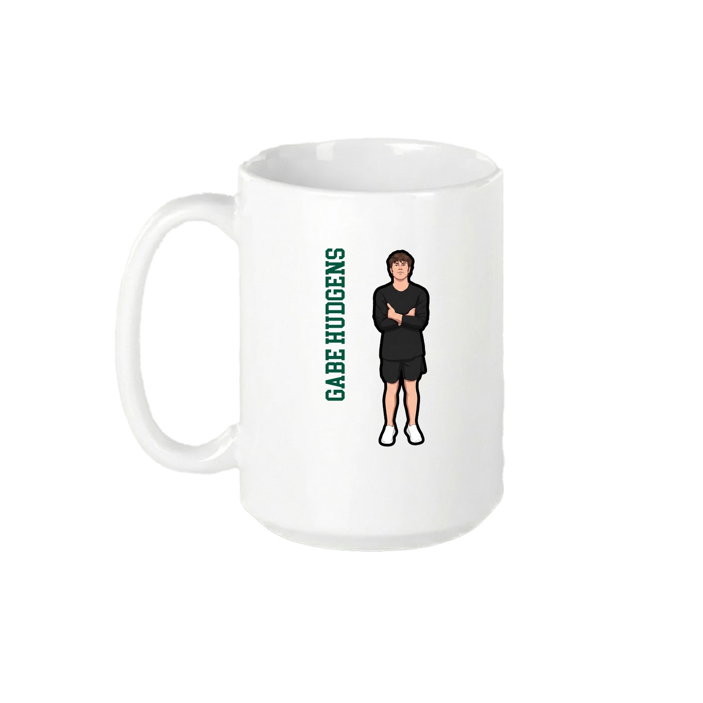 15oz Coffee Mug — Name Vertical in White