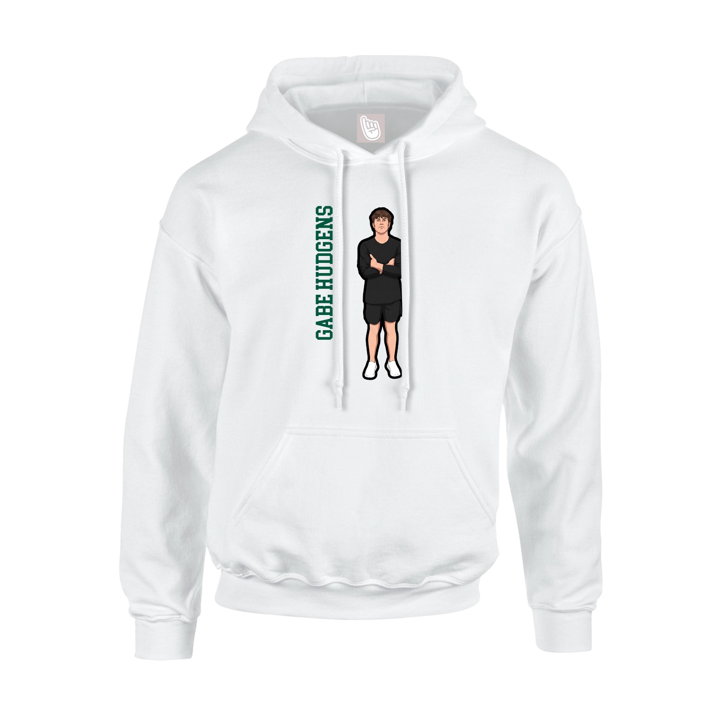 Hoodie — Name Vertical in White