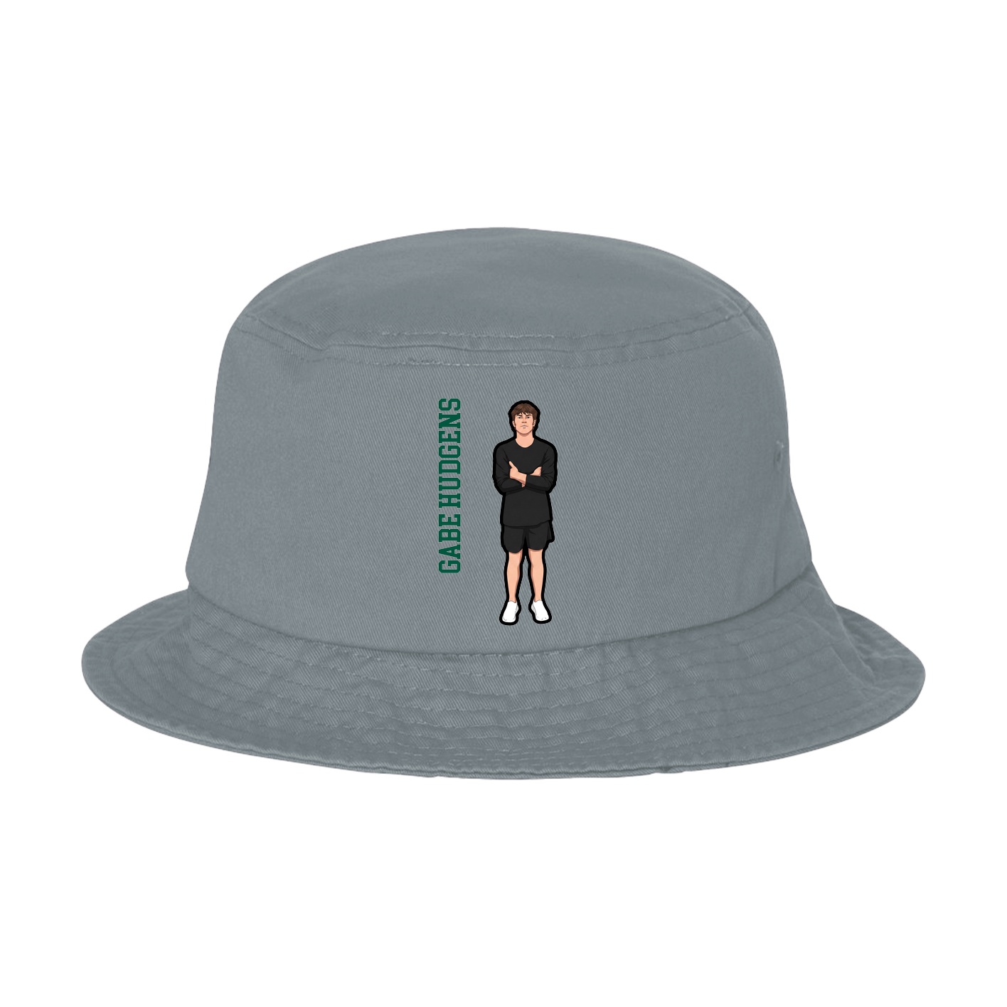 Bucket Cap — Name Vertical in Grey