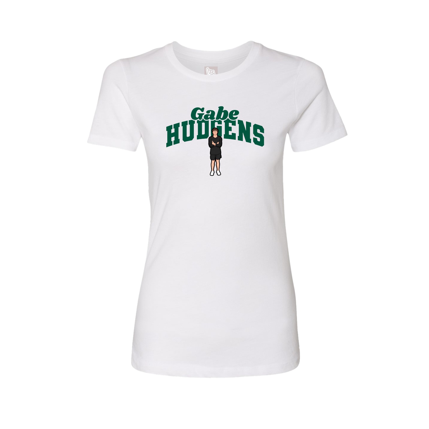 Fitted Women's Tee — Signature Arch in White