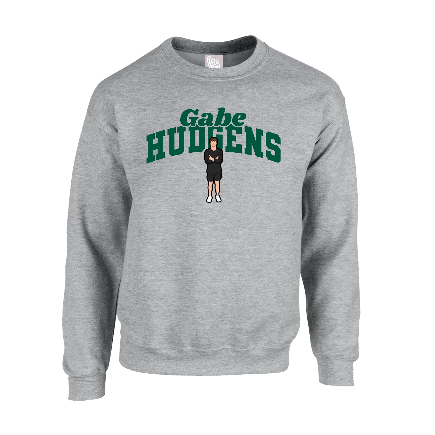 Fleece Crew — Signature Arch in Grey