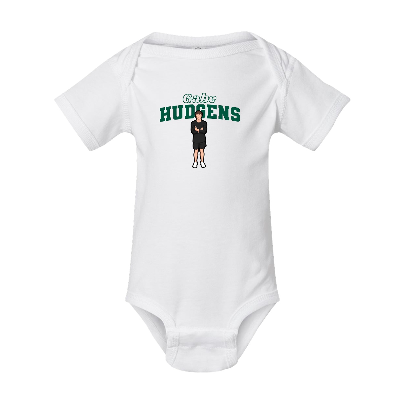 Baby Onesie — Name Arch in White