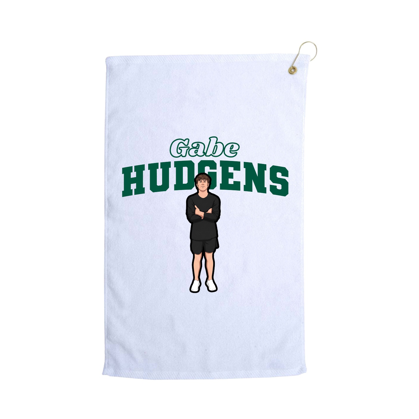 Golf Towel — Name Arch in White