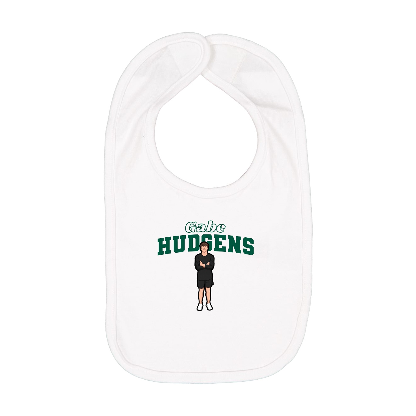 Infant Bib — Name Arch in White