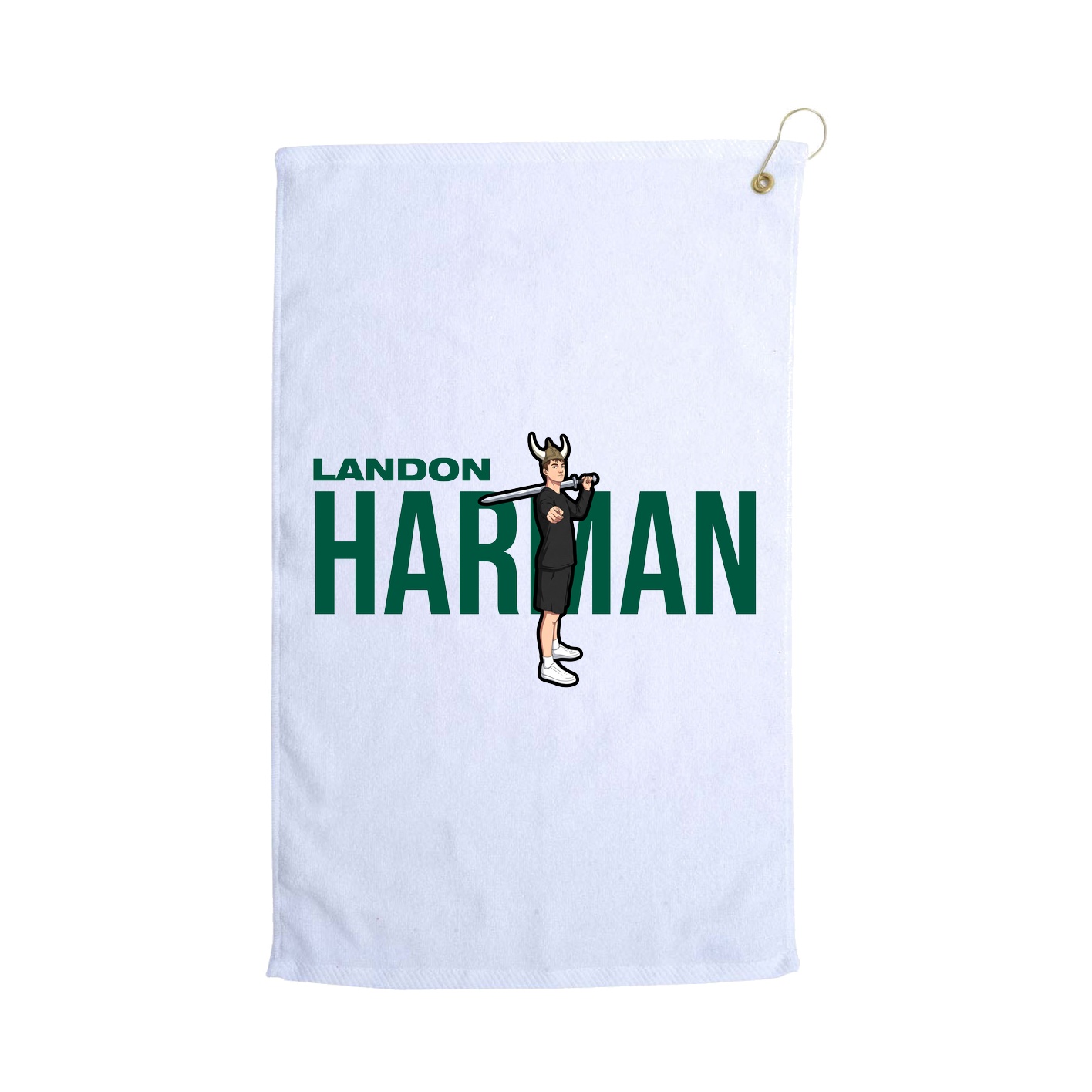 Golf Towel — Player Name in White