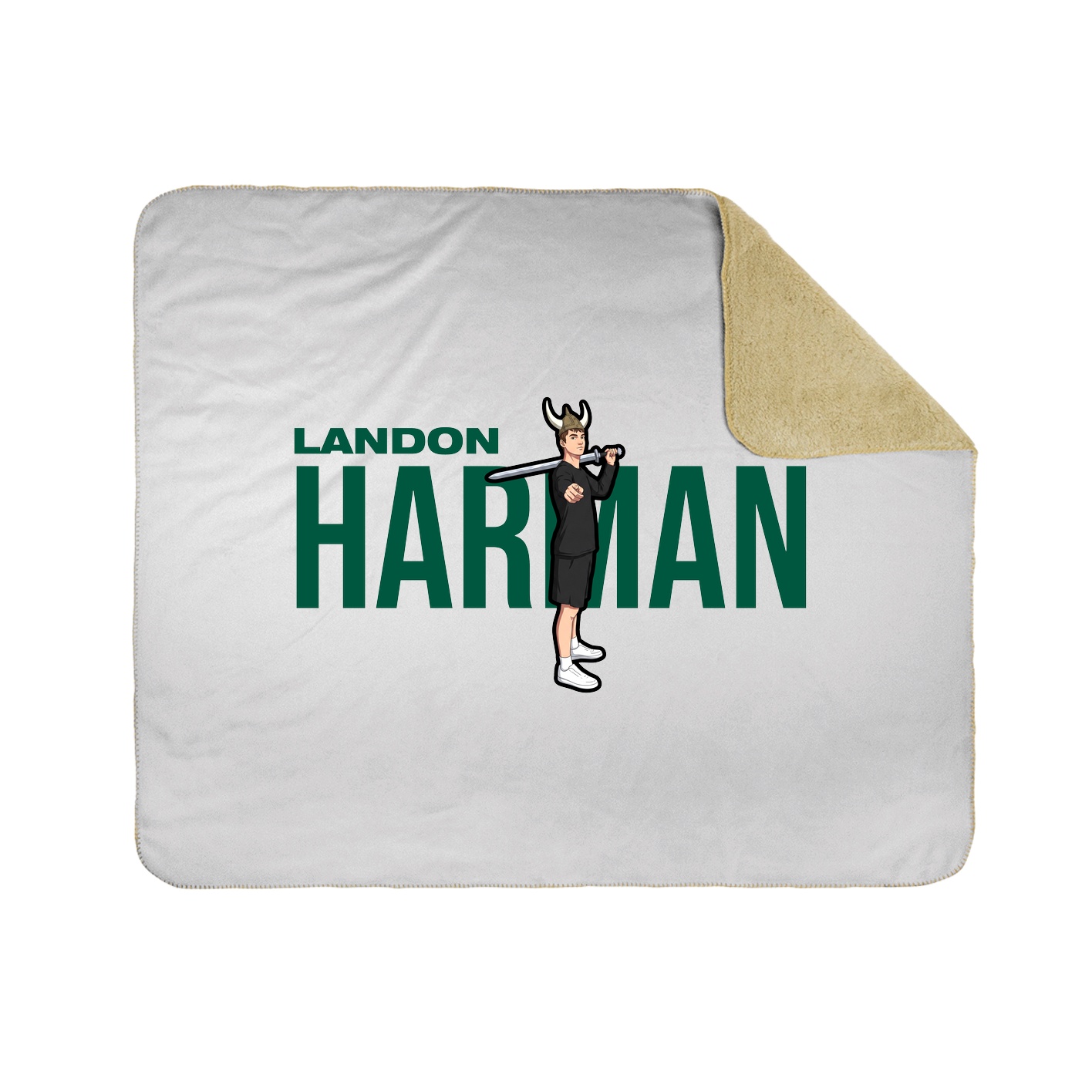 Throw Blanket — Player Name in White