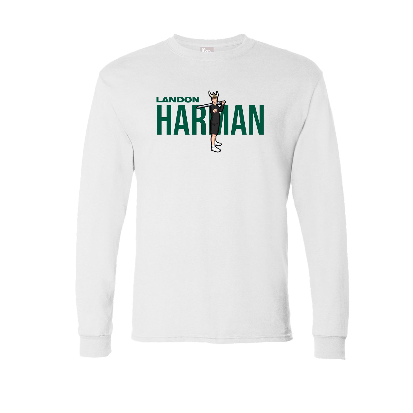 Long Sleeve Tee — Player Name in White