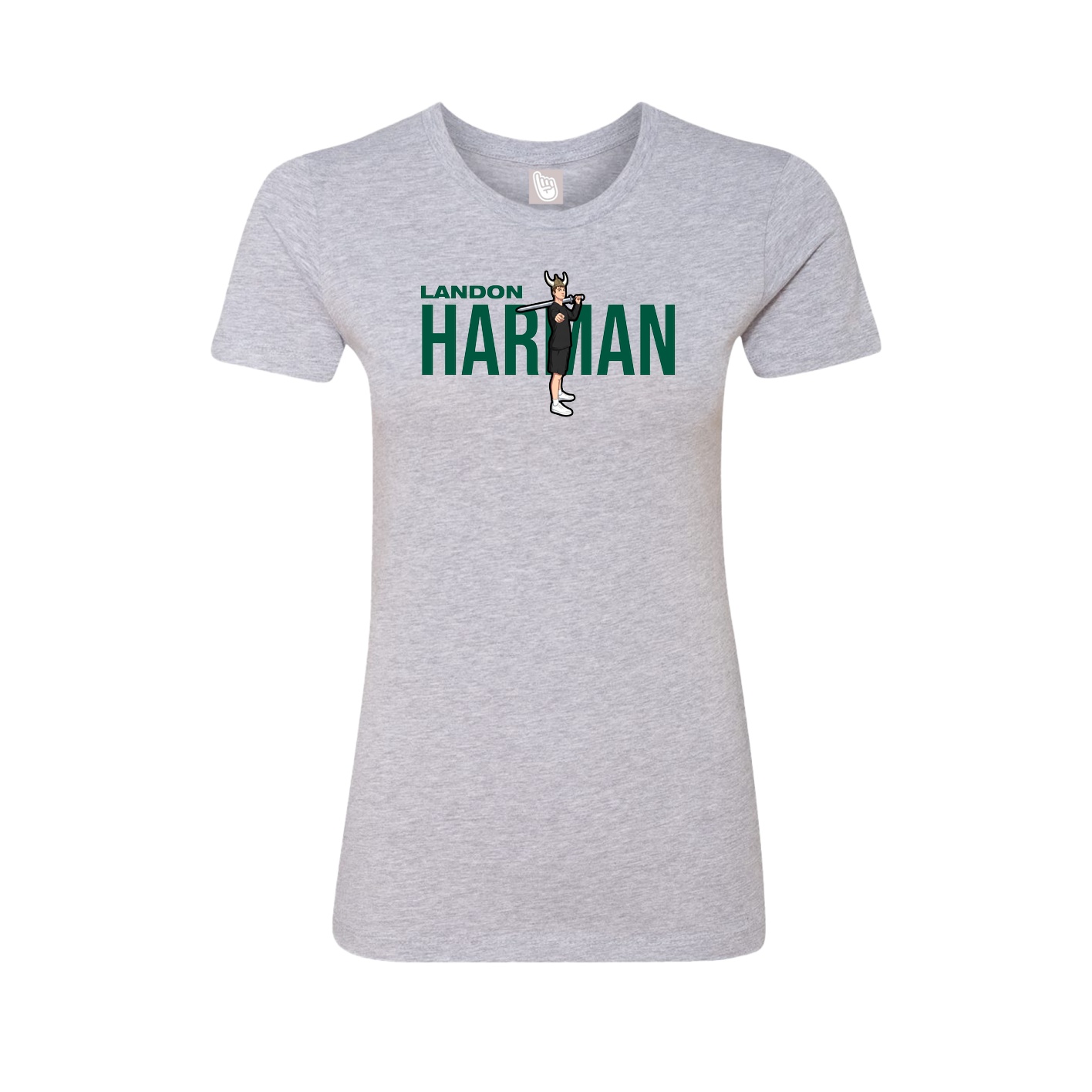 Fitted Women's Tee — Player Name in Grey