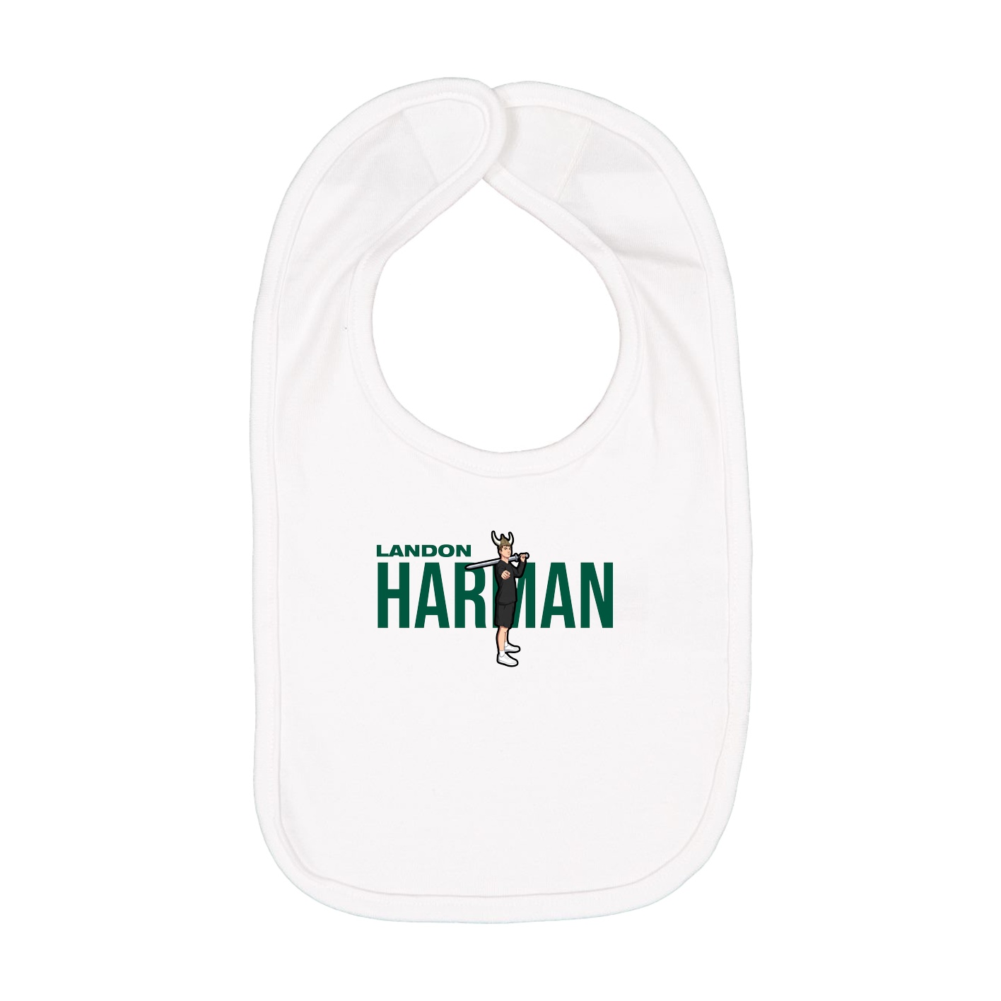 Infant Bib — Player Name in White