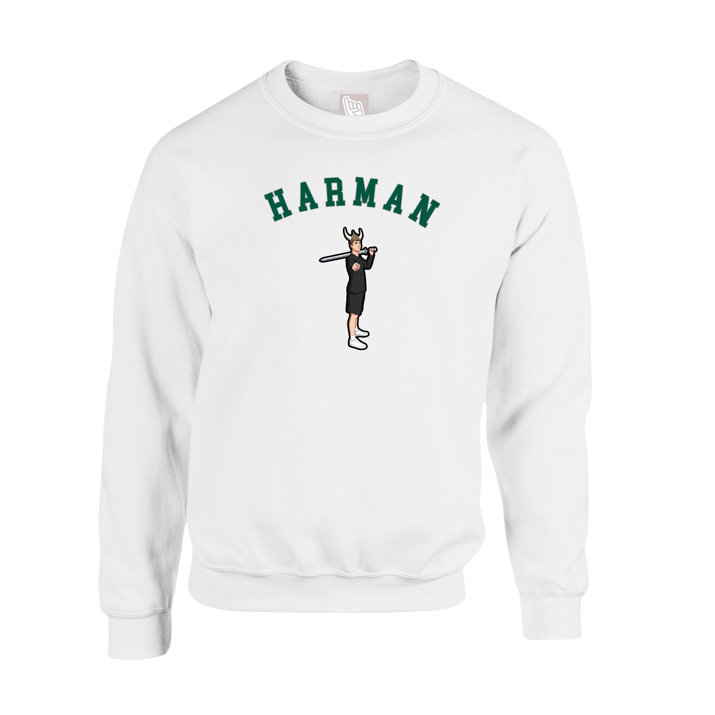 Fleece Crew — Shirsey Arch in White