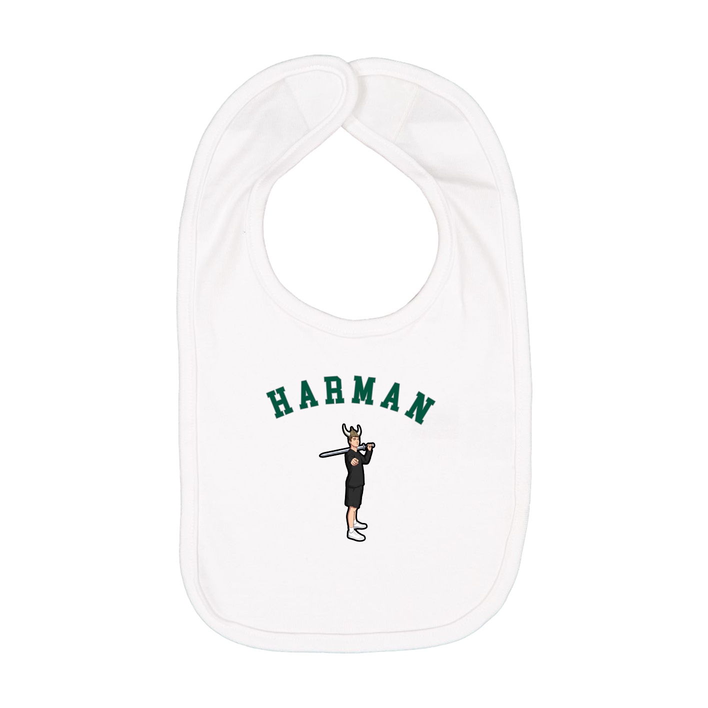 Infant Bib — Shirsey Arch in White