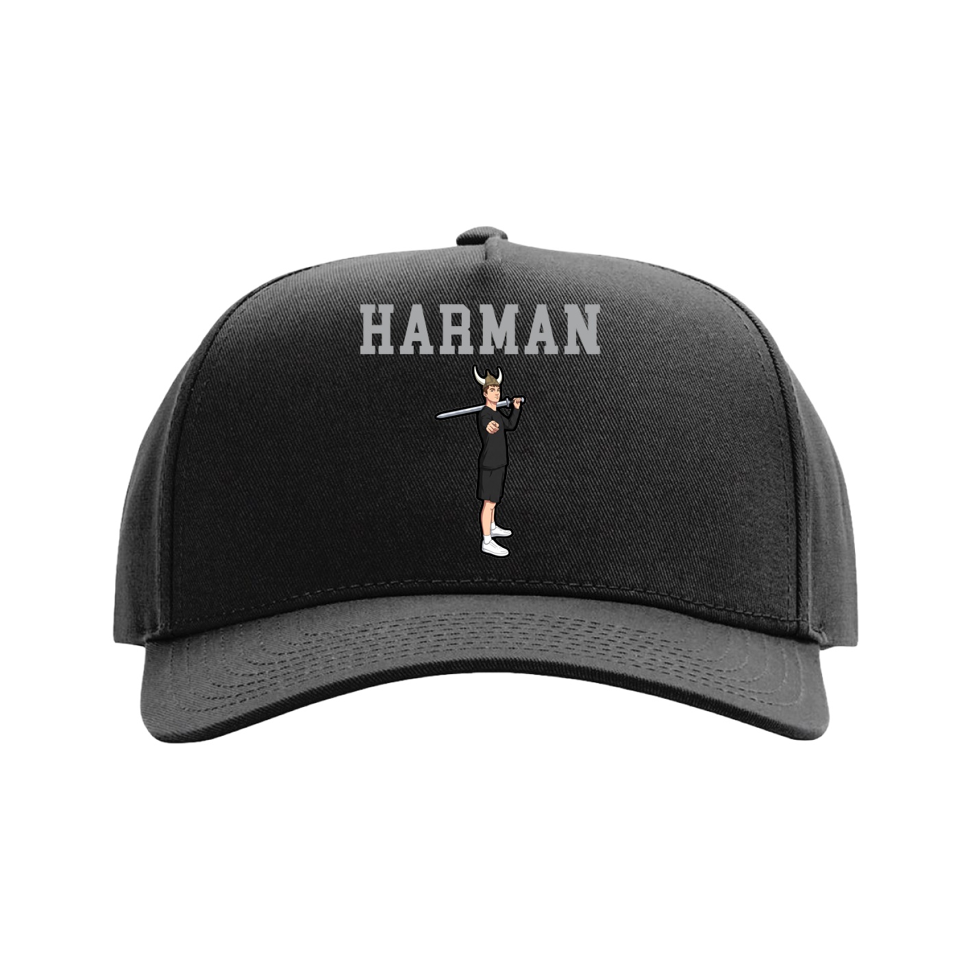 Full Fabric Five-Panel Champ Cap — Shirsey in Black