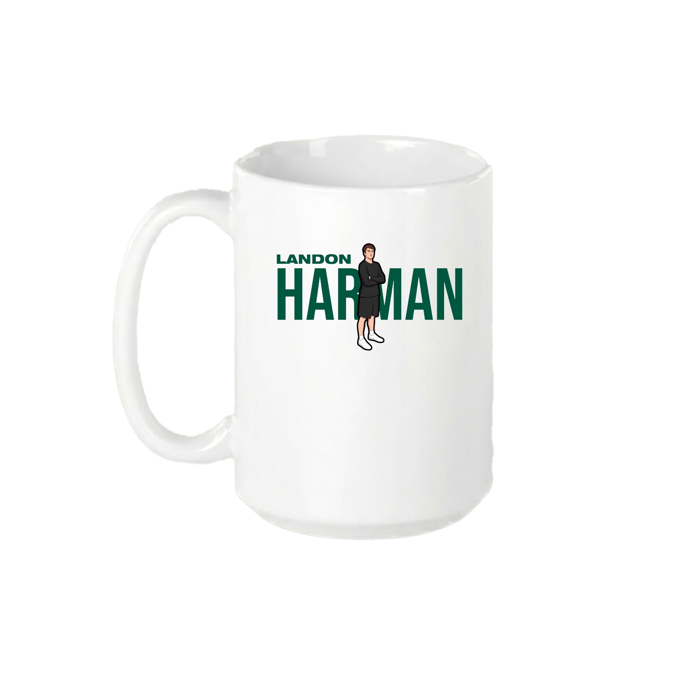 15oz Coffee Mug — Player Name in White