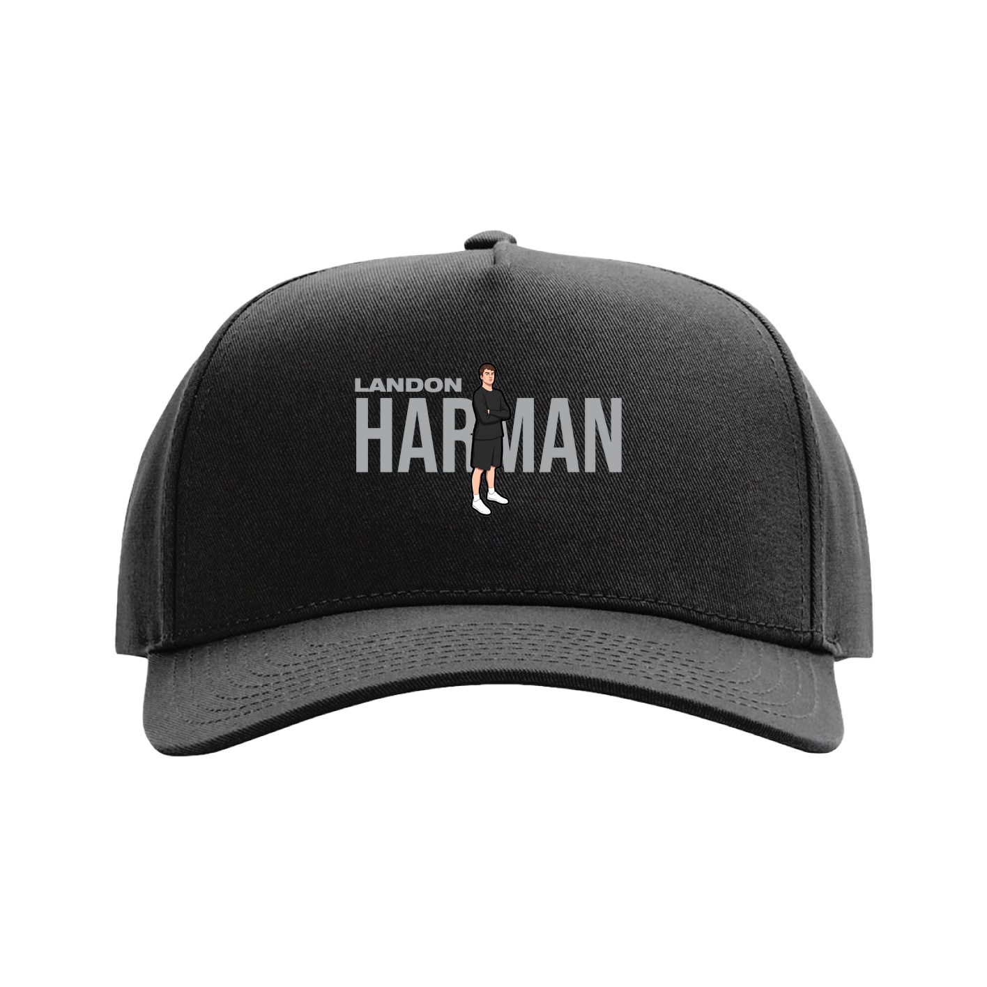 Full Fabric Five-Panel Champ Cap — Player Name in Black
