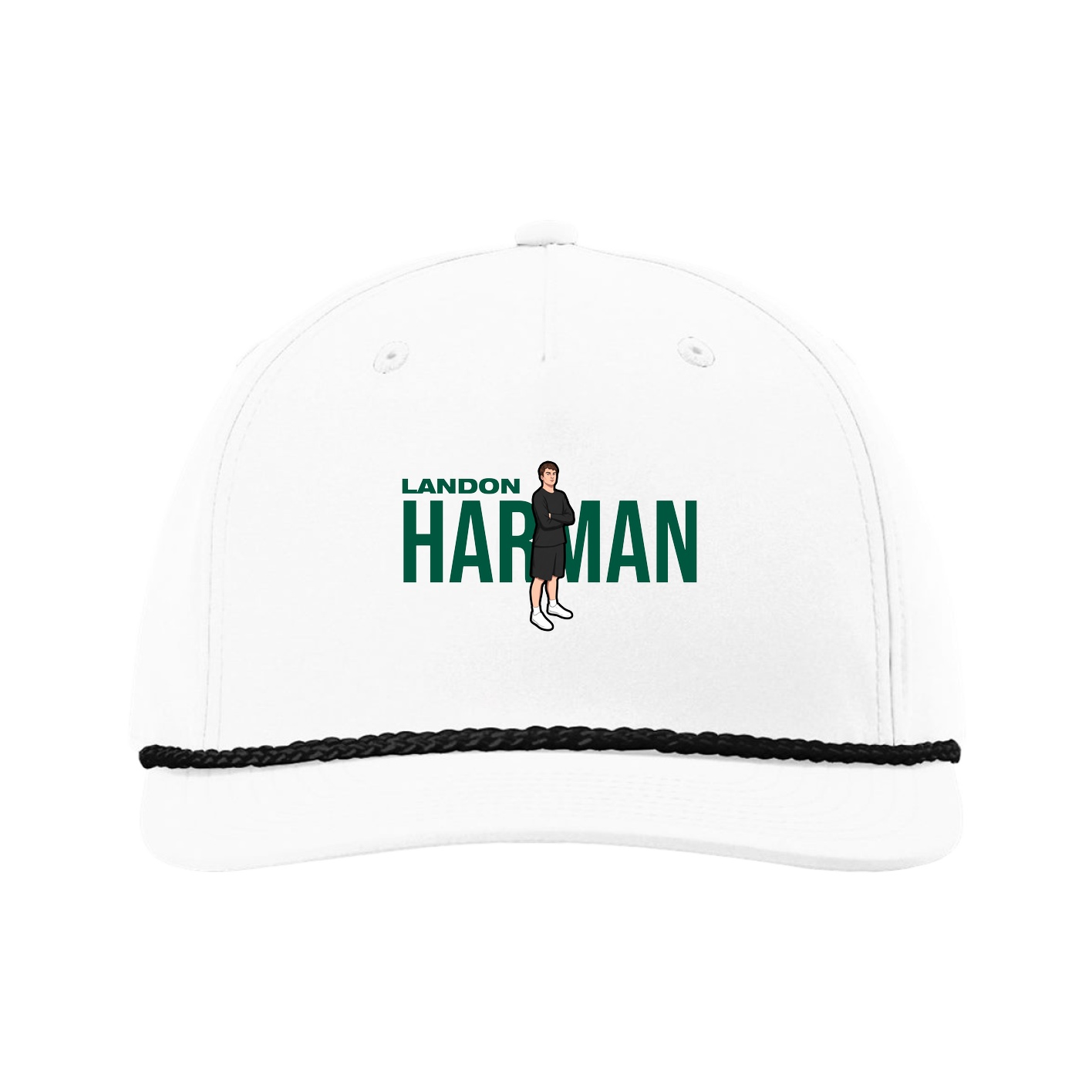Five-Panel Classic Rope Cap — Player Name in White
