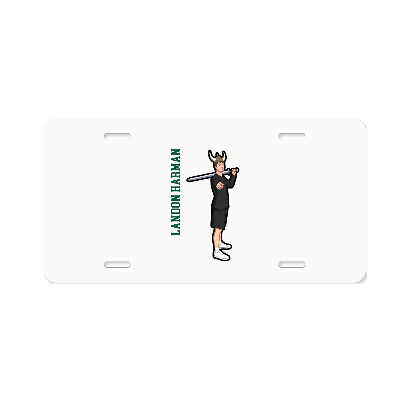 License Plate — Name Vertical in Classic