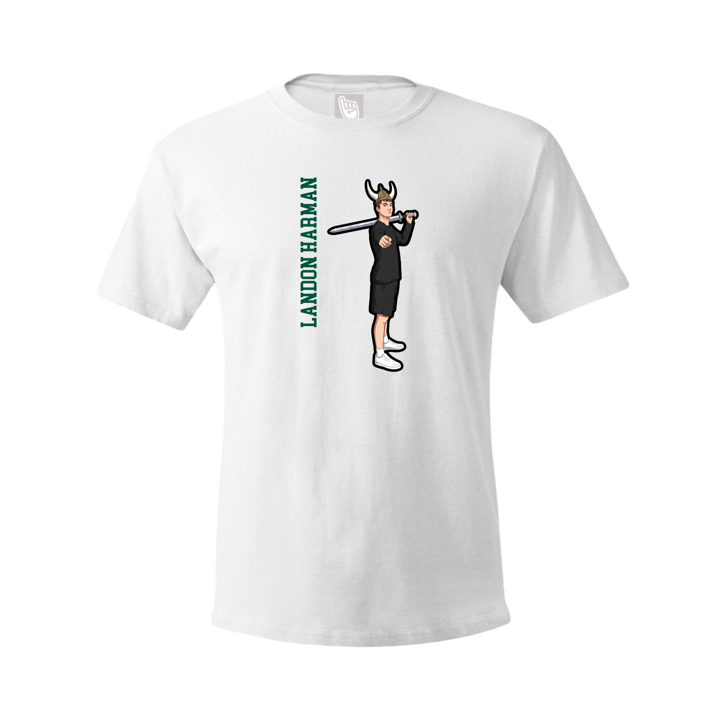 Tee — Name Vertical in White