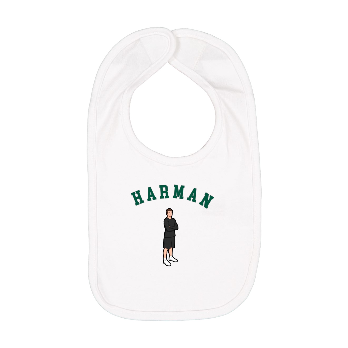 Infant Bib — Shirsey Arch in White