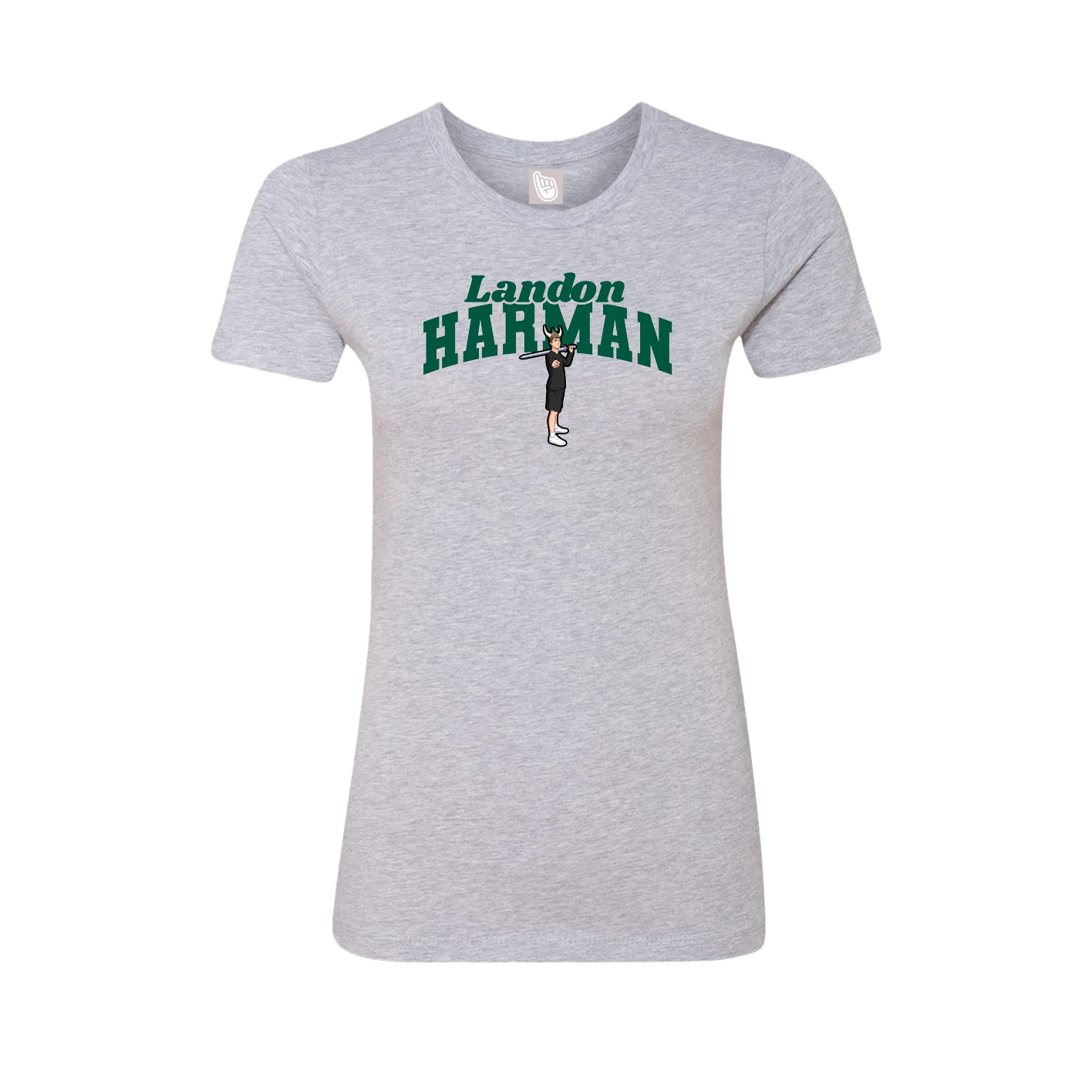 Fitted Women's Tee — Signature Arch in Grey