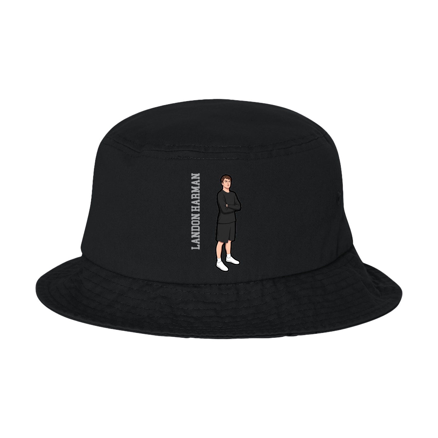 Bucket Cap — Name Vertical in Black