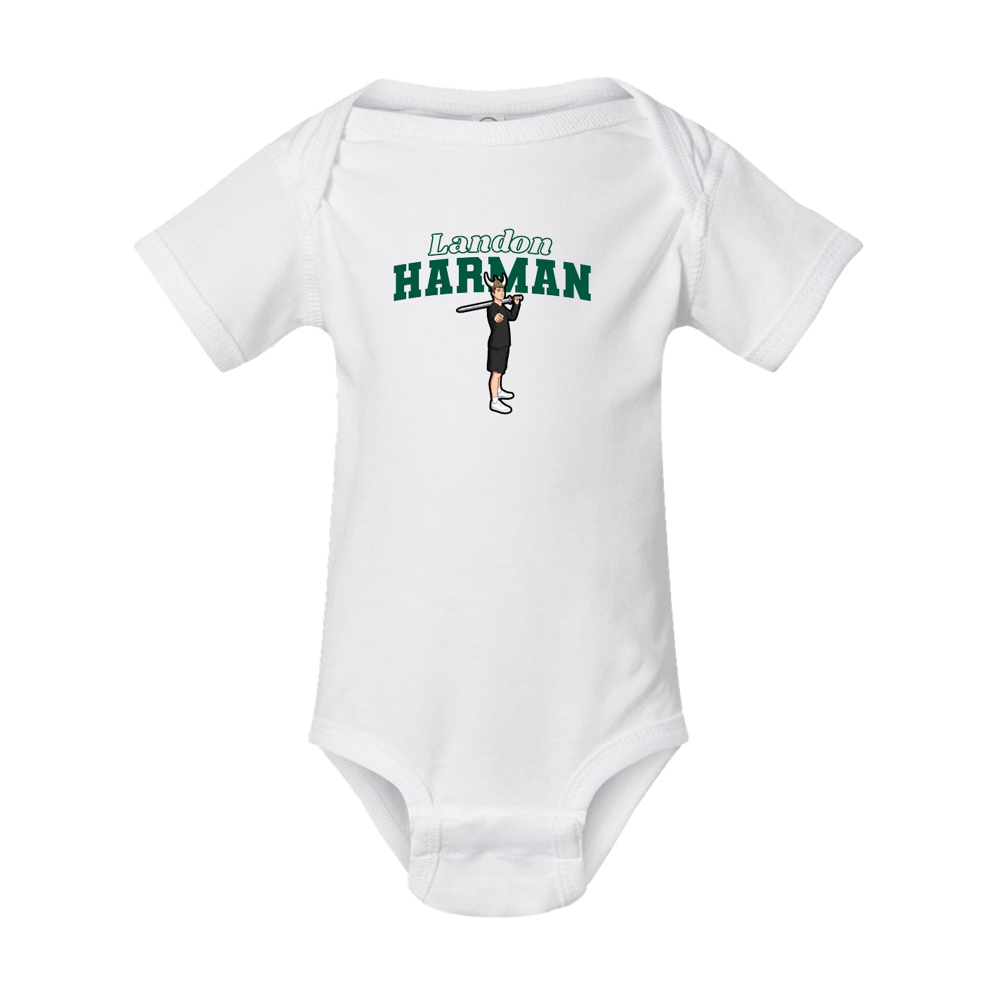 Baby Onesie — Name Arch in White