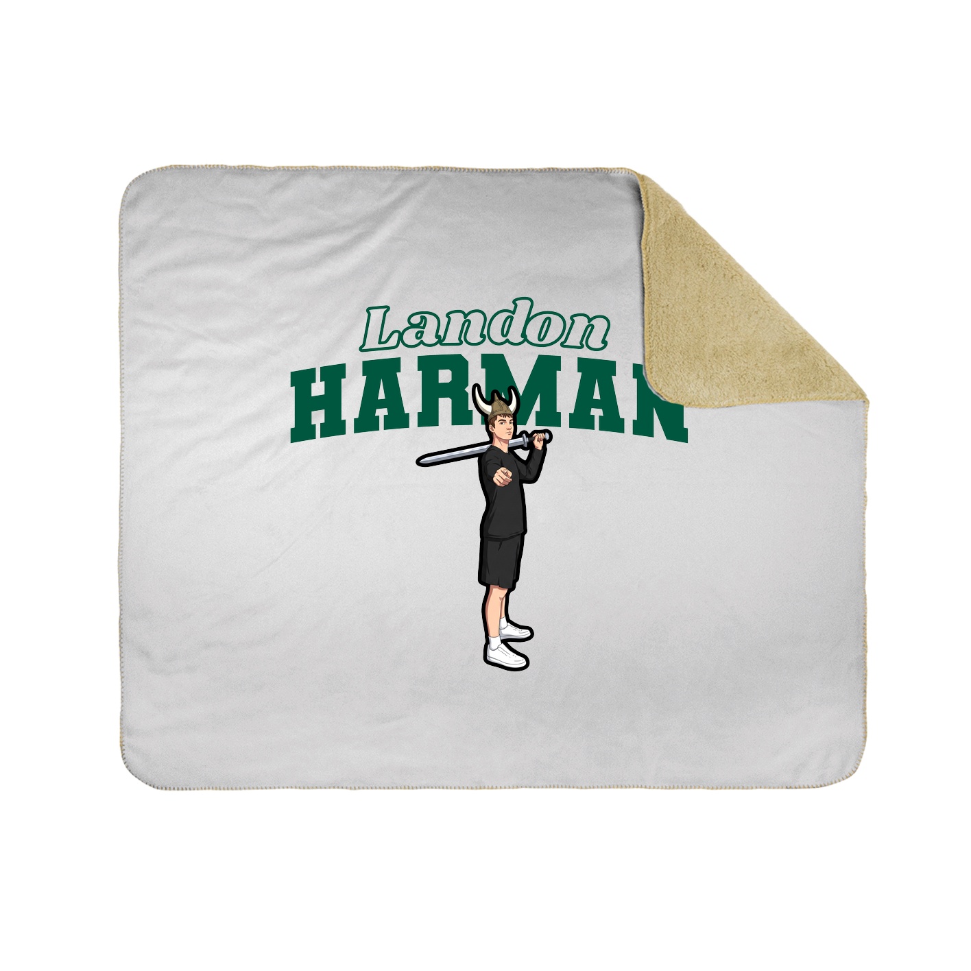 Throw Blanket — Name Arch in White