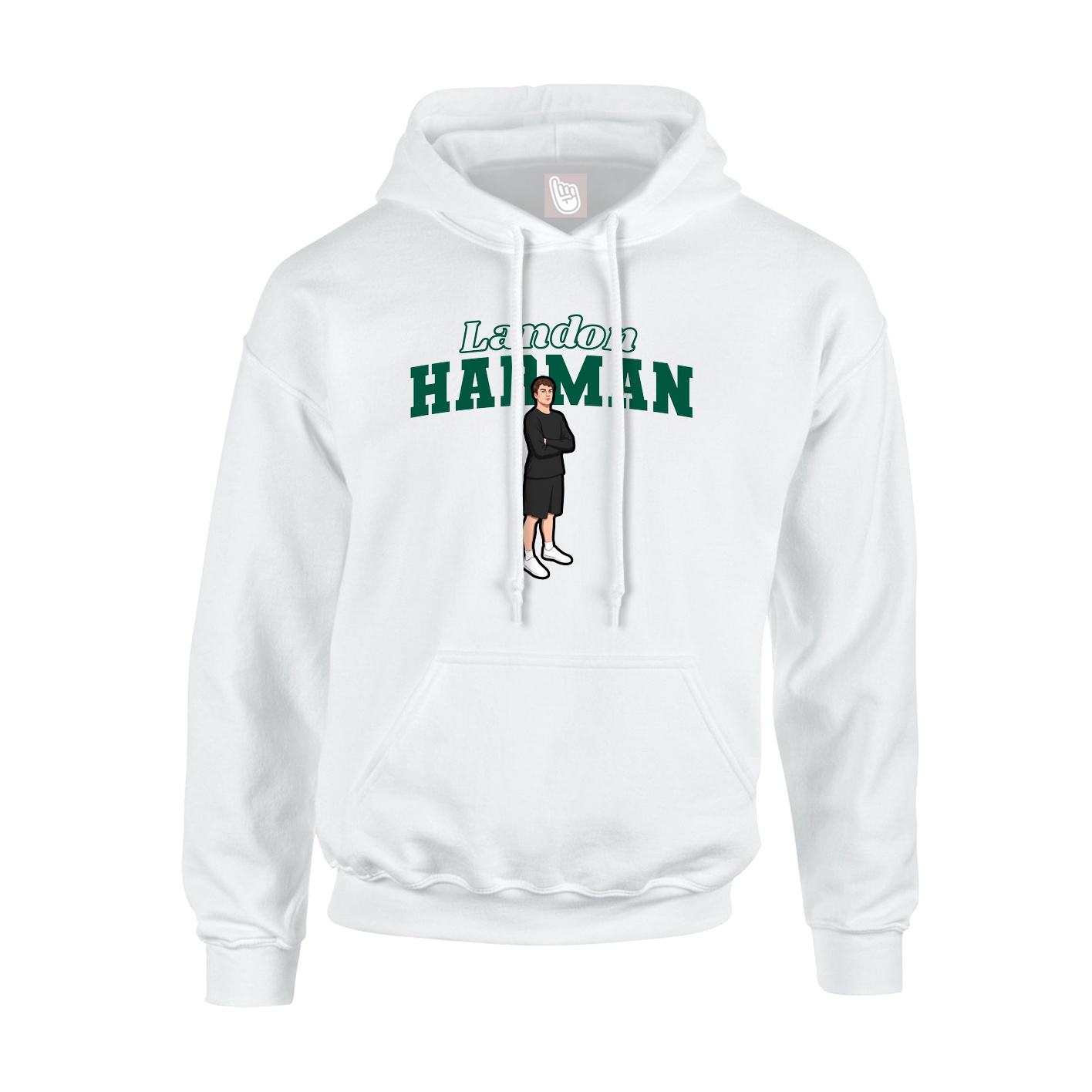 Hoodie — Name Arch in White
