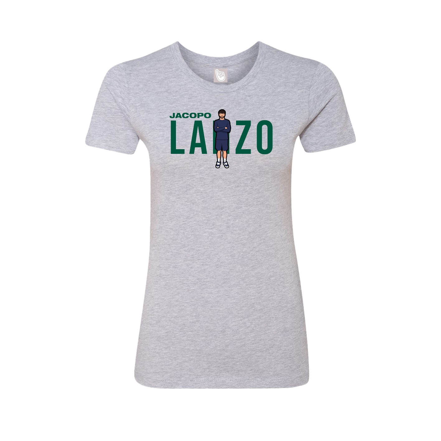 Fitted Women's Tee — Player Name in Grey