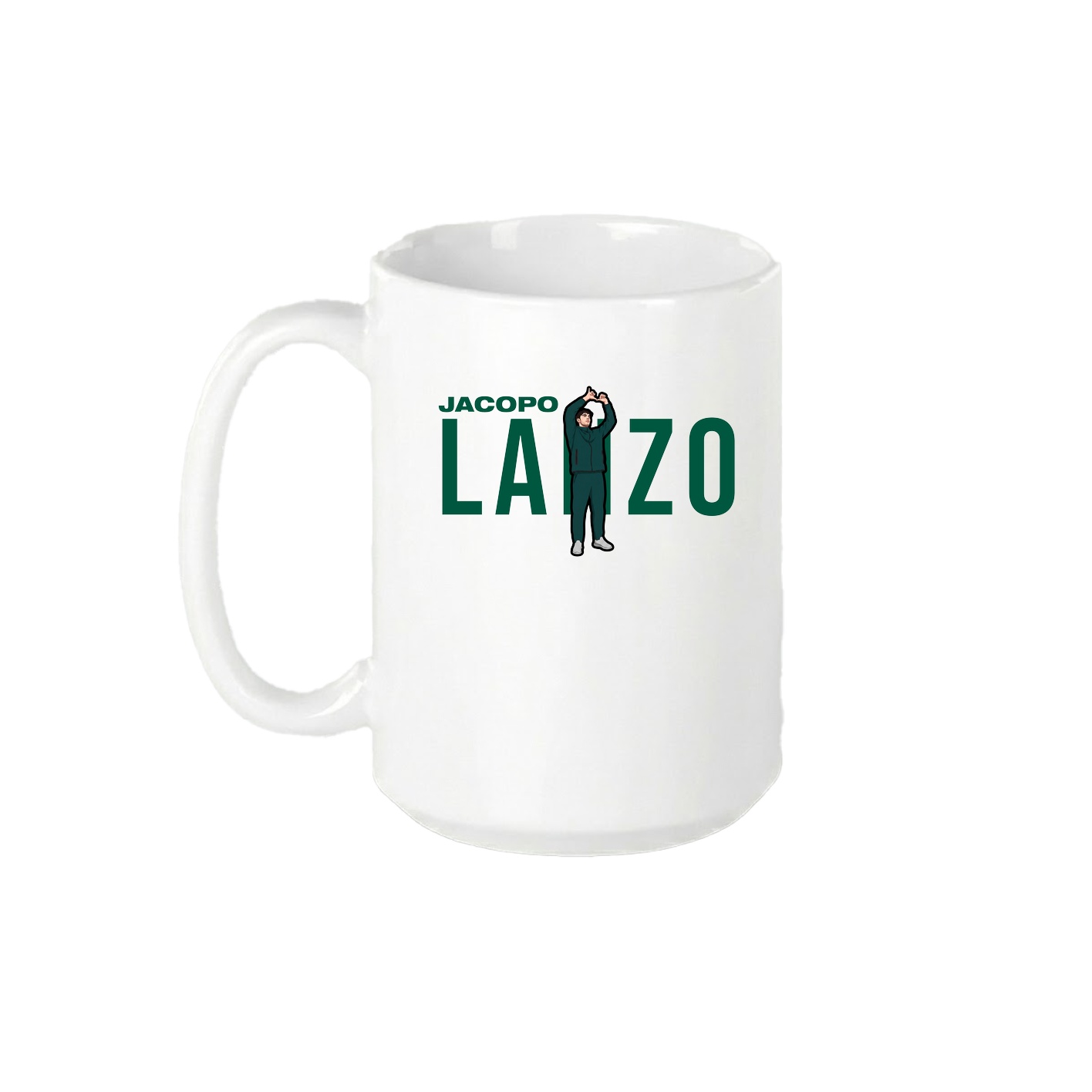 15oz Coffee Mug — Player Name in White