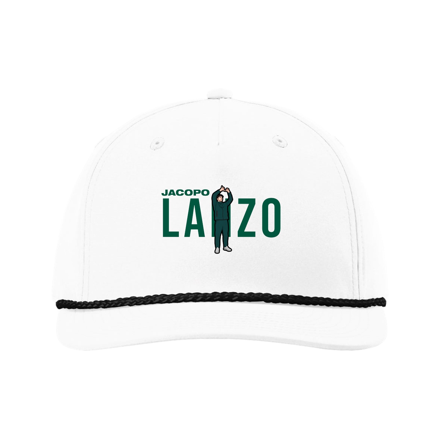 Five-Panel Classic Rope Cap — Player Name in White