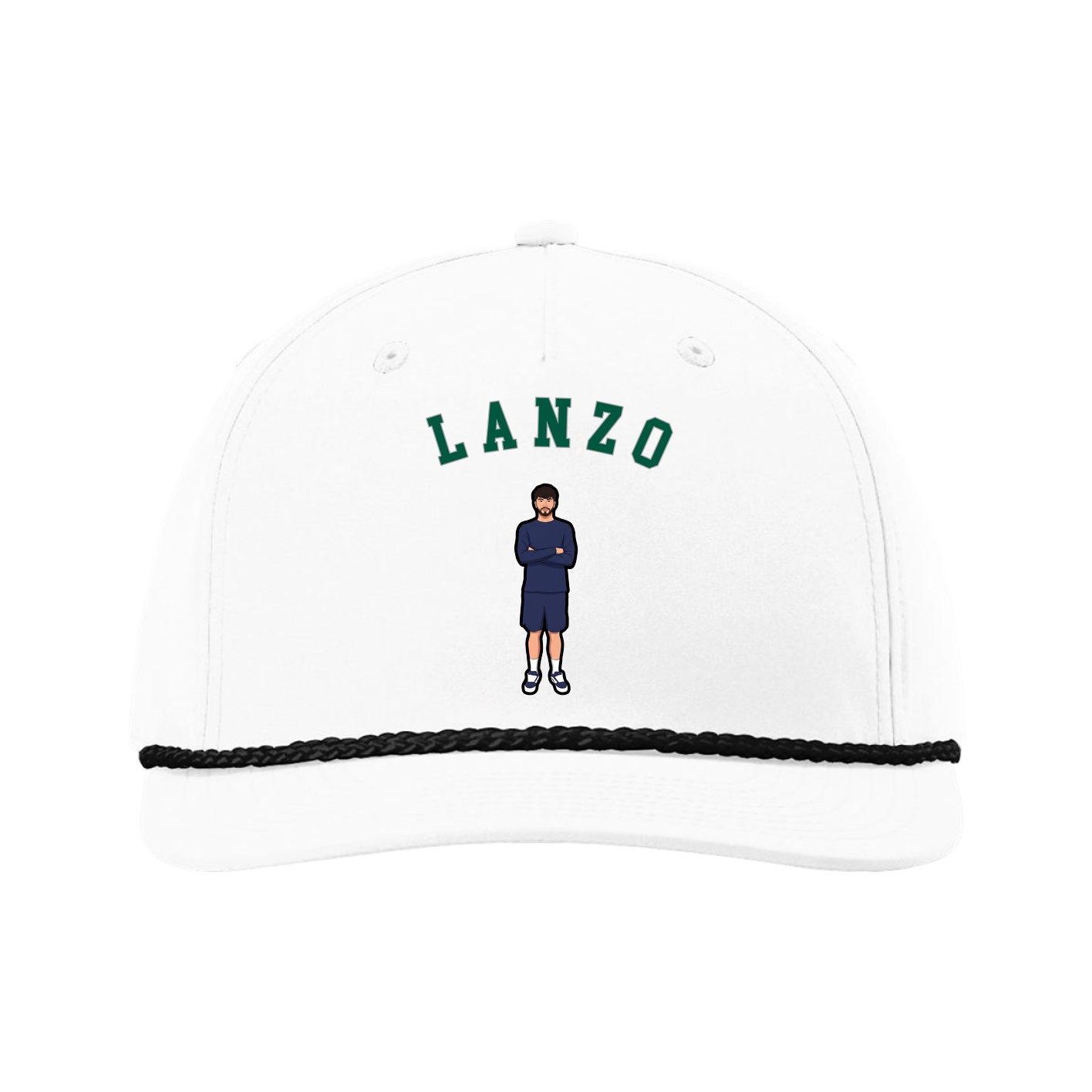 Five-Panel Classic Rope Cap — Shirsey Arch in White