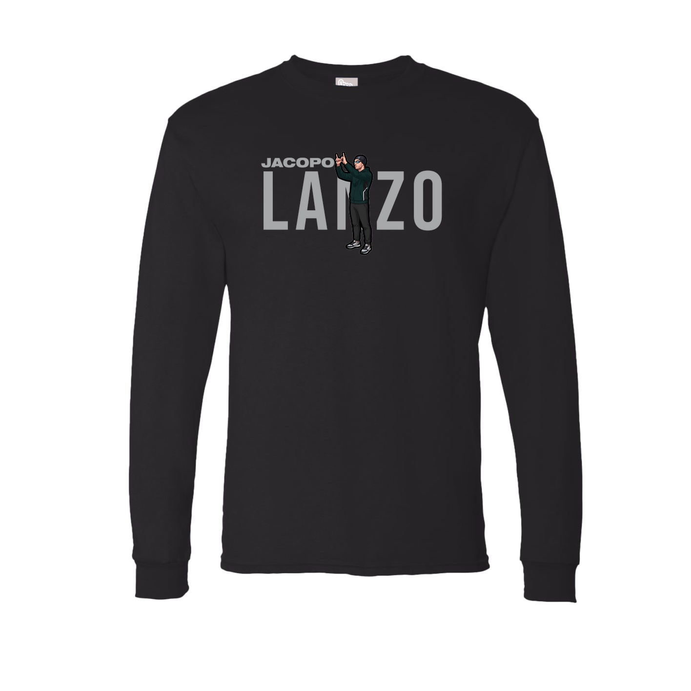Long Sleeve Tee — Player Name in Black