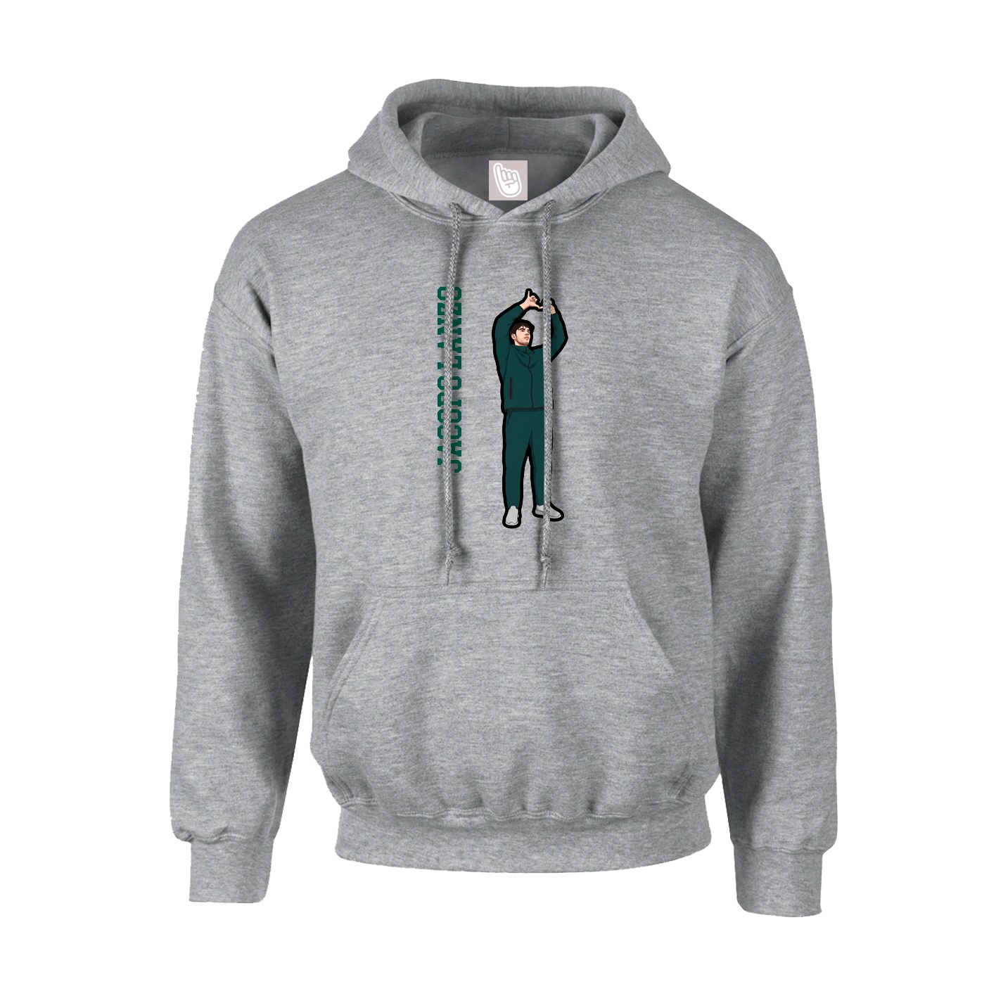 Youth Hoodie — Name Vertical in Grey