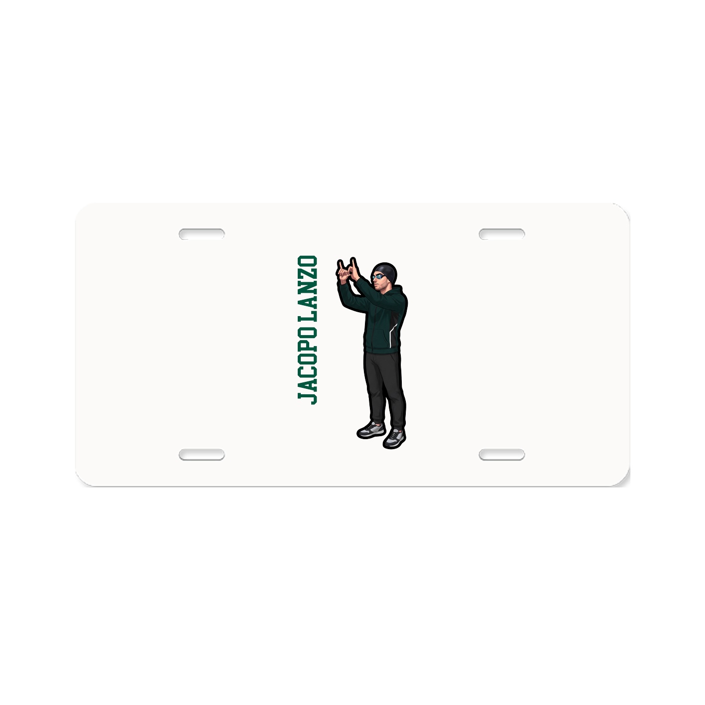 License Plate — Name Vertical in Classic