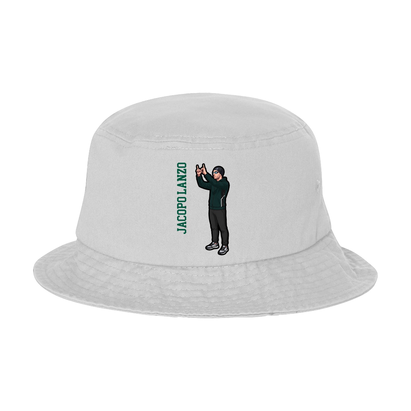 Bucket Cap — Name Vertical in White
