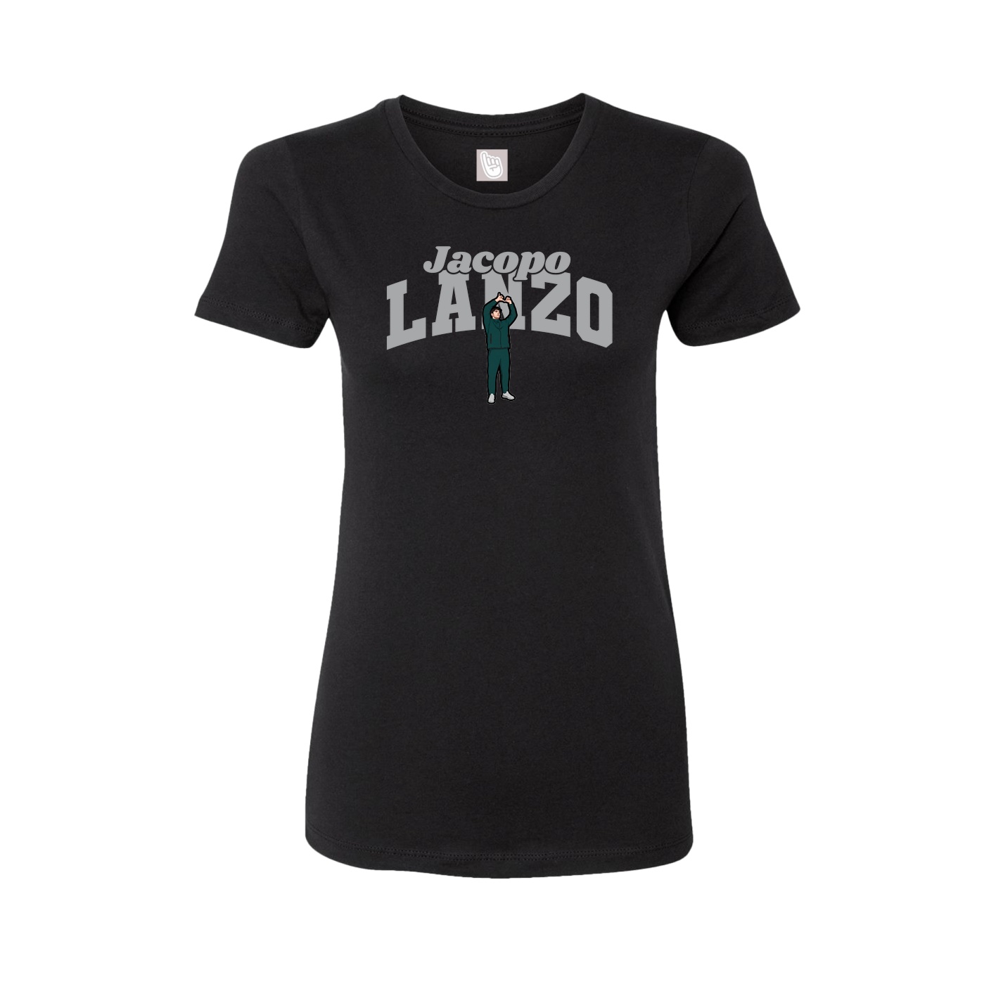 Fitted Women's Tee — Signature Arch in Black