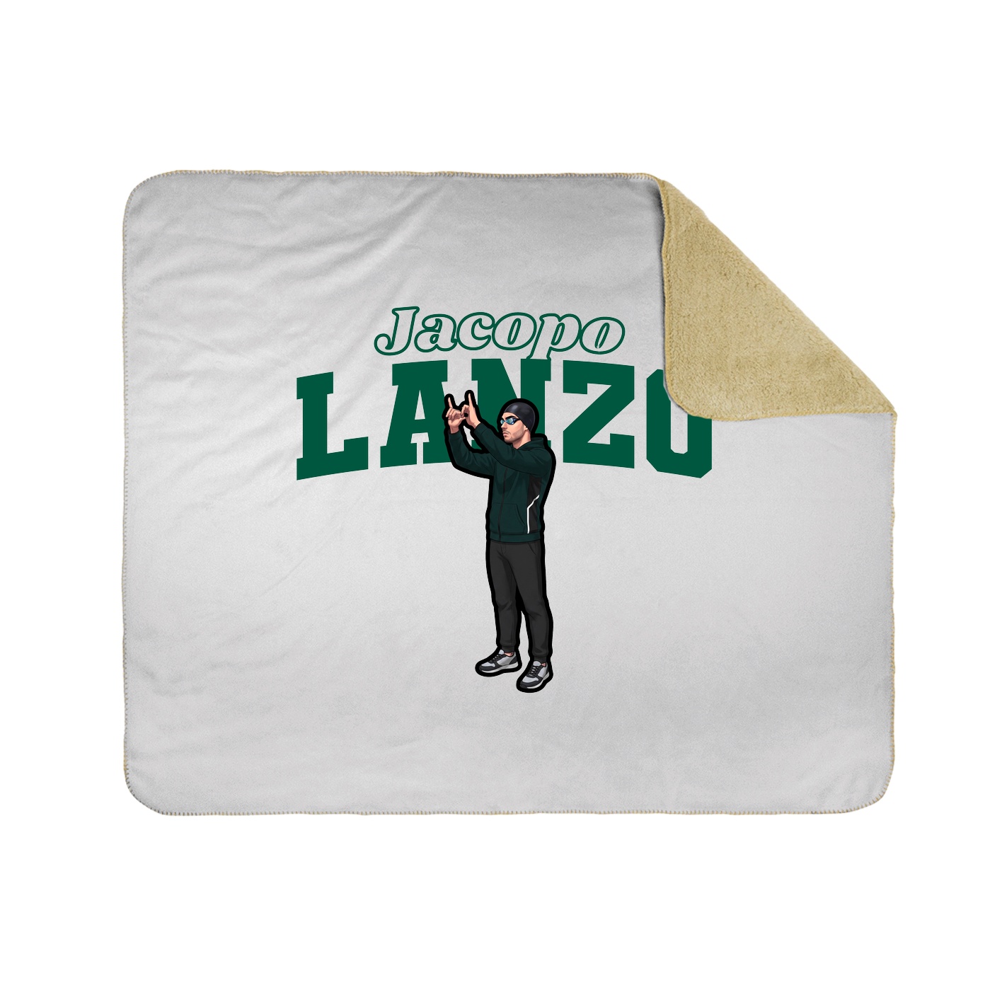 Throw Blanket — Name Arch in White