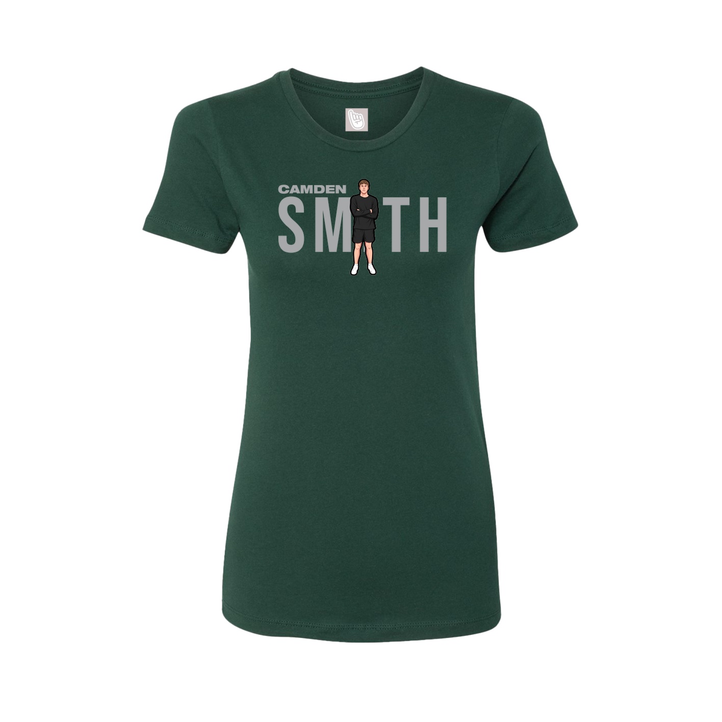 Fitted Women's Tee — Player Name in Green