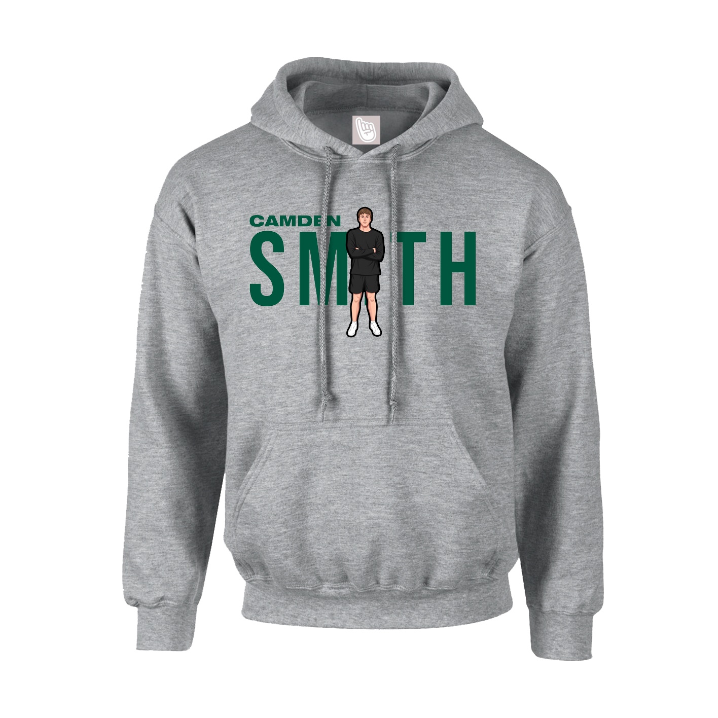 Youth Hoodie — Player Name in Grey