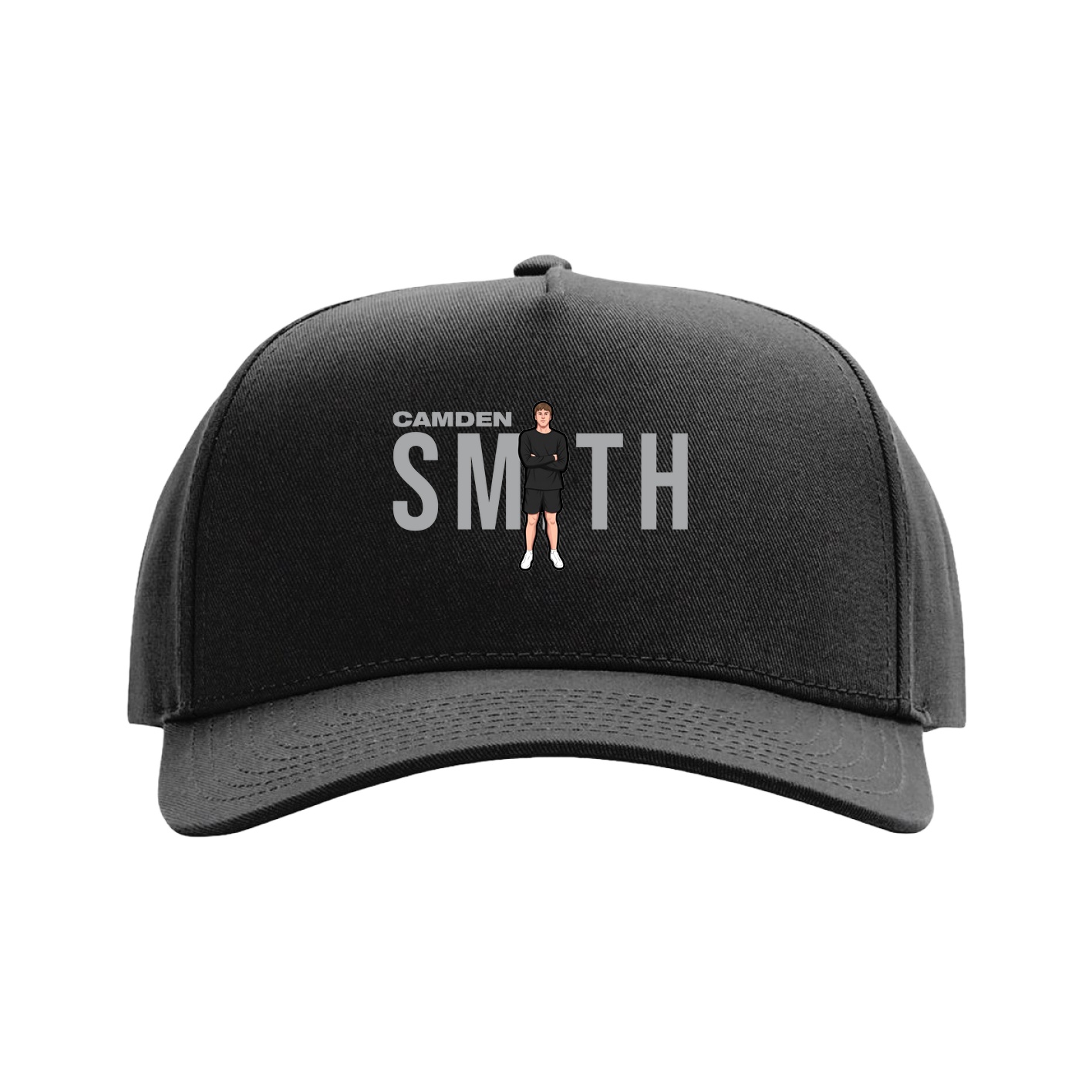 Full Fabric Five-Panel Champ Cap — Player Name in Black