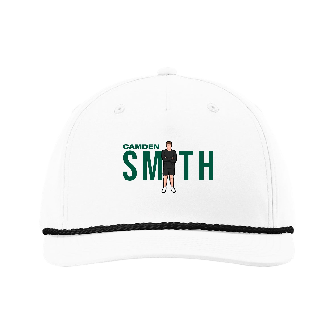 Five-Panel Classic Rope Cap — Player Name in White