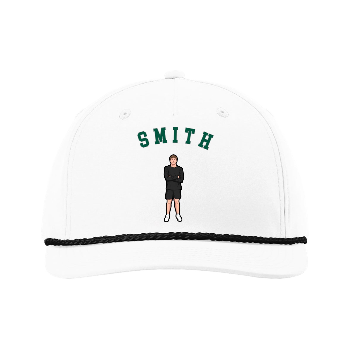 Five-Panel Classic Rope Cap — Shirsey Arch in White